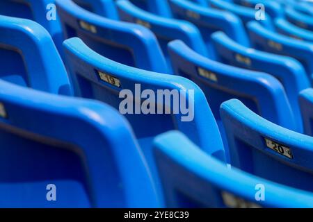 Empty chairs at the stadium Stock Photo