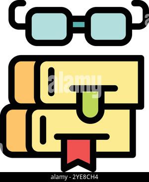 Stack of books with bookmarks is representing the act of studying and reading Stock Vector