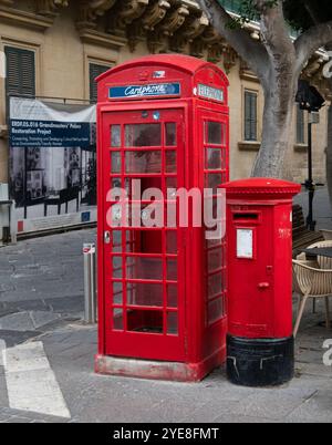 Telephone box in Malta Stock Photo