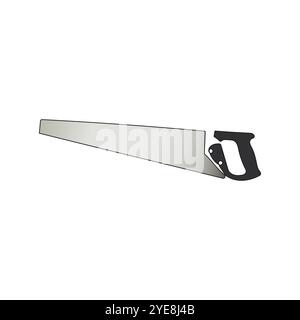 Hacksaw for wood. Hand saw. Equipment for woodworking, garden work. Vector illustration. Stock Vector