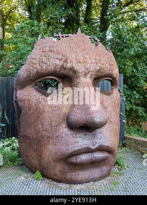 Bulkhead Statue by Rick Kirby, Outside the The Marlow, Modern Theatre, Canterbury, Kent, England, UK, GB. Stock Photo