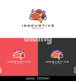 Innovative Brains or Mind Logo Design Stock Vector