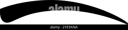 Single black arched eyebrow on white background conveys doubt and skepticism, making it a versatile design element Stock Vector