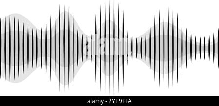 Experience captivating abstract audio waves, with peaks and valleys forming mesmerizing patterns representing sound frequencies Stock Vector