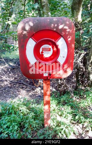 Kisby ring, perry buoy, near a river just in case someone needs it Stock Photo