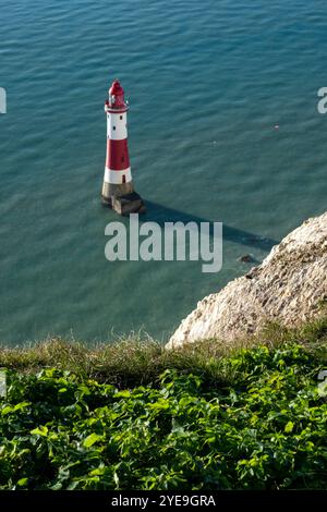 Beachy Head Lighthouse, near Eastbourne, South Downs National Park, East Sussex, England, UK Stock Photo