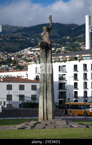 Monument of the Autonomy of Madeira, in the town of Funchal on the island of Madeira, Portugal; Funchal, Madeira, Portugal Stock Photo