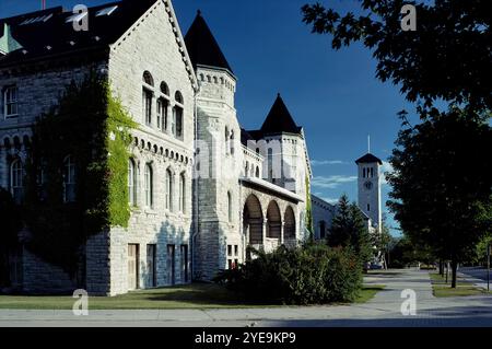 Historic architecture on the campus of a university in Kingston, Ontario; Kingston, Ontario, Canada Stock Photo