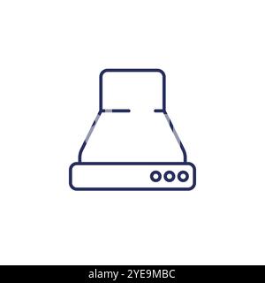kitchen hood line icon on white Stock Vector