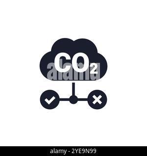 carbon management icon, reducing co2 gas emission Stock Vector