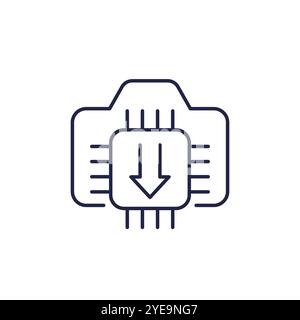 camera firmware update line icon Stock Vector