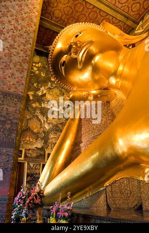 Reclining Buddha at Wat Pho in Bangkok; Bangkok, Thailand Stock Photo