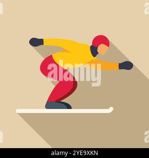 Athlete skiing downhill at high speed during a professional competition, displaying skill and agility Stock Vector