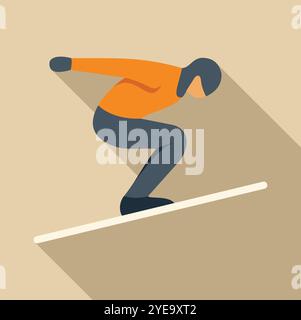 Snowboarder jumping high, performing tricks and stunts on snowy slope, enjoying winter sports and snowboarding Stock Vector