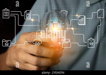 The concept of using AI in database management Stock Photo