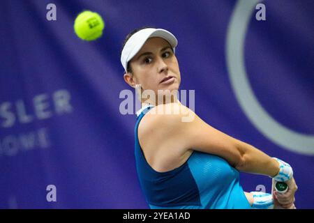 Hamburg, Germany. 30th Oct, 2024. Tennis, ITF 75 Tournament, First Round, Bencic (Switzerland) - Avdeyeva (Russia), Switzerland's Belinda Bencic in action. Credit: Gregor Fischer/dpa/Alamy Live News Stock Photo