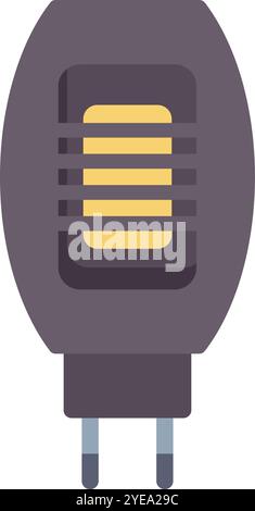Electric mosquito killer device plugged in, emitting yellow light, providing protection against insects Stock Vector