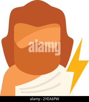 Cartoon illustration of the greek god zeus holding a lightning bolt Stock Vector