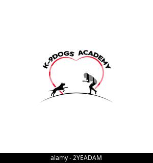 K 9 Dogs Academy pets School or education logo design Stock Vector