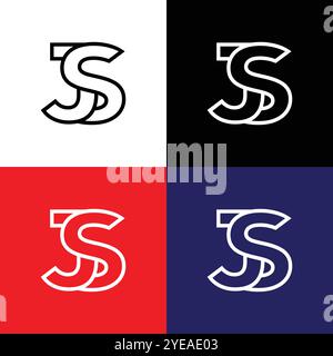 J S monogram creative logo design Stock Vector