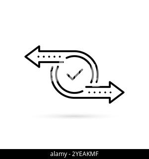 easy transfer like thin line cash flow icon Stock Vector