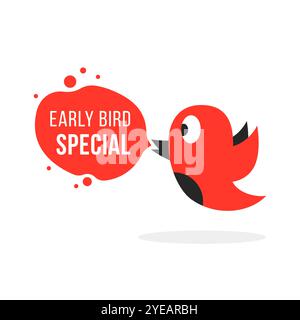 red early bird special offer like discount Stock Vector