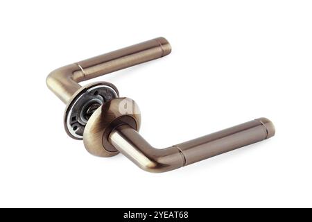 Door handles for interior doors in unassembled state isolated on white background Stock Photo