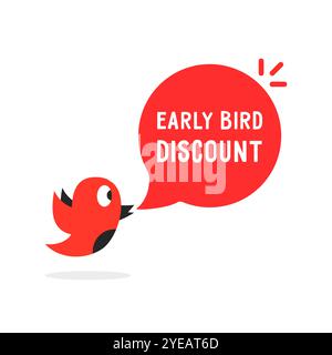 early bird discount offer with red bubble Stock Vector