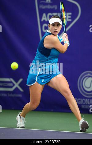 Hamburg, Germany. 30th Oct, 2024. Tennis, ITF 75 Tournament, First Round, Bencic (Switzerland) - Avdeyeva (Russia), Switzerland's Belinda Bencic in action. Credit: Gregor Fischer/dpa/Alamy Live News Stock Photo