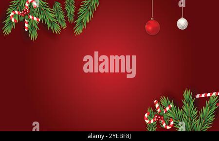 merry christmas background, merry xmas background vector illustration, merry christmas red background Stock Vector