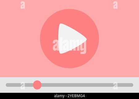 Red play icon on a video screen. Stock Vector