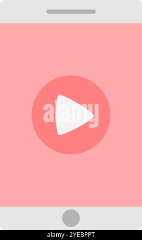 Smartphone with play icon. Simple play icon. Stock Vector