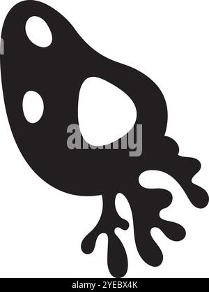 Black ink blob dripping, spreading, vector graphic. Ideal for representing paint, ink, fluids, abstract, and creative concepts Stock Vector