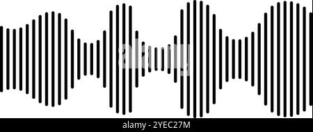 Abstract sound wave illustration with vertical lines of varying widths symbolizing audio levels and frequencies, perfect for multimedia and Stock Vector