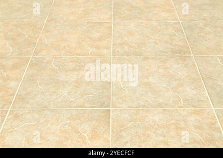 Brown ceramic floor tiles closeup texture. Background. Stock Photo