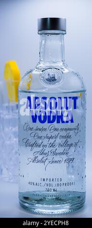 Absolut Vodka Bottle. Stock Photo