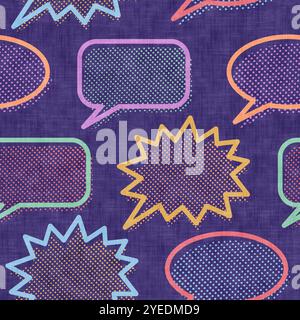 Vintage seamless pattern of speech bubbles. Retro speech bubble pattern in pop art style. Stock Photo