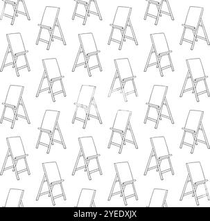 Vector seamless pattern of hand draw outline easel Stock Vector