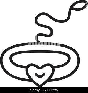 Pet collar line icon, black editable stroke, pixel perfect, line thickness 100px, sign size 3400x3400 px, vector single monochrome illustration Stock Vector