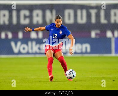 United States defender Emily Sams (2) drives down field in the first ...