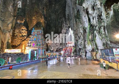 The Sri Velayuthar Temple is located in the main cavern in the Batu Caves complex & is accessed via a stairway of 272 steps from the base of the hill Stock Photo