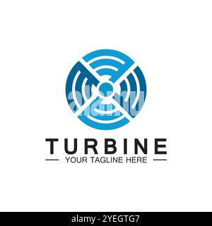 Modern Turbine logo design Logo for aviation, company, brand, industry, Wind energy power. With a modern concept. Stock Vector