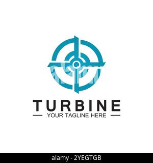 Modern Turbine logo design Logo for aviation, company, brand, industry, Wind energy power. With a modern concept. Stock Vector