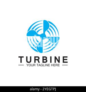 Modern Turbine logo design Logo for aviation, company, brand, industry, Wind energy power. With a modern concept. Stock Vector