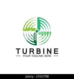 Modern Turbine logo design Logo for aviation, company, brand, industry, Wind energy power. With a modern concept. Stock Vector