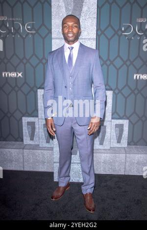 New York, United States. 30th Oct, 2024. NEW YORK, NEW YORK - OCTOBER 30: Jamie Hector attends the world premiere of HBO's 'Dune: Prophecy' at Jazz at Lincoln Center on October 30, 2024 in New York City. Credit: Ron Adar/Alamy Live News Stock Photo