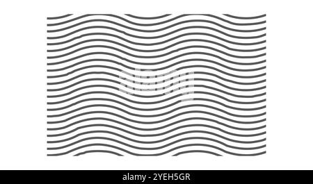 Horizontal wavy lines. Black geometric gray pattern. Flat vector illustration isolated on white Stock Vector