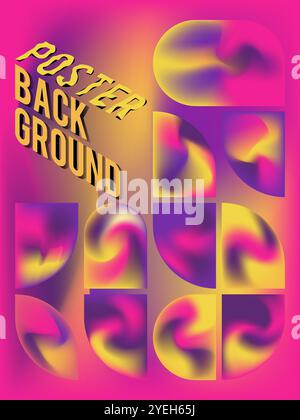 A bold and eye-catching poster background featuring vibrant gradient geometric shapes. Perfect for modern and trendy design projects Stock Vector