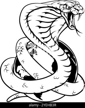 Cobra Snake World Earth Globe Concept Stock Vector