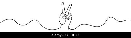 Minimalist illustration of peace sign on white background Stock Vector